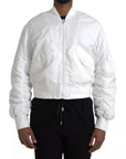 Dolce & Gabbana White Bomber Long Sleeves Full Zip Jacket