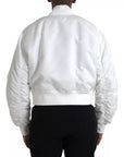 Dolce & Gabbana White Bomber Long Sleeves Full Zip Jacket