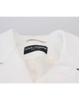 Dolce & Gabbana White Leather Biker Coat Zipper Jacket