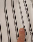 Dolce & Gabbana White Striped Cotton Robe Coat Wrap Jacket
