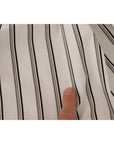 Dolce & Gabbana White Striped Cotton Robe Coat Wrap Jacket