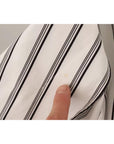 Dolce & Gabbana White Striped Cotton Robe Coat Wrap Jacket