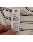 Dolce & Gabbana White Striped Cotton Robe Coat Wrap Jacket