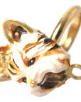 Dolce & Gabbana Gold Brass Resin Beige Dog Pet Accessory Ring