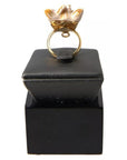 Dolce & Gabbana Gold Brass Resin Beige Dog Pet Accessory Ring