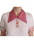 Dolce & Gabbana White Sartoria T-shirt Button Wide Collar Top