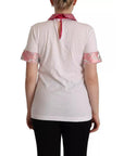 Dolce & Gabbana White Sartoria T-shirt Button Wide Collar Top