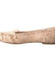 Dolce & Gabbana Beige Floral Lace Loafers Flats Shoes