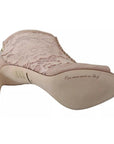 Dolce & Gabbana Beige Lace Suede Peep Toe Ankle Boots Shoes