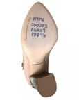 Dolce & Gabbana Beige Leather Mary Janes Embellished Shoes
