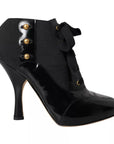 Dolce & Gabbana Black Jersey Stretch Ankle Boots Shoes