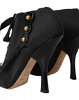 Dolce & Gabbana Black Jersey Stretch Ankle Boots Shoes