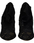 Dolce & Gabbana Black Stretch Socks Taormina Lace Boots Shoes