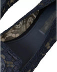 Dolce & Gabbana Dark Blue Taormina Lace Slip On Flats Shoes