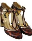 Dolce & Gabbana Gold Leopard T-strap Pumps Sandals Shoes