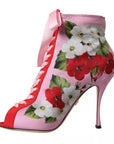 Dolce & Gabbana Multicolor Jersey Stretch Boots Open Toes Heels Shoes