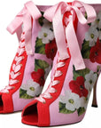 Dolce & Gabbana Multicolor Jersey Stretch Boots Open Toes Heels Shoes