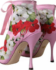 Dolce & Gabbana Multicolor Jersey Stretch Boots Open Toes Heels Shoes