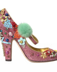 Dolce & Gabbana Pink Embellished Fur Mary Jane Pumps Shoes