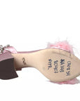 Dolce & Gabbana Pink Turkey Feather Embellished Sandals Shoes