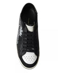 Dolce & Gabbana Black Leather Crown Milano Men Sneakers Shoes