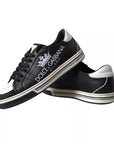 Dolce & Gabbana Black Leather Crown Milano Men Sneakers Shoes