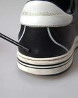 Dolce & Gabbana Black Leather Crown Milano Men Sneakers Shoes