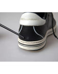 Dolce & Gabbana Black Leather Crown Milano Men Sneakers Shoes