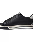 Dolce & Gabbana Black Leather Crown Milano Men Sneakers Shoes