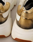 Dolce & Gabbana White Gold Leather Sport DAYMASTER Sneakers Shoes