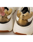 Dolce & Gabbana White Gold Leather Sport DAYMASTER Sneakers Shoes
