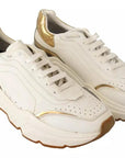 Dolce & Gabbana White Gold Leather Sport DAYMASTER Sneakers Shoes