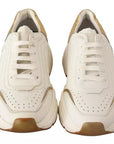 Dolce & Gabbana White Gold Leather Sport DAYMASTER Sneakers Shoes