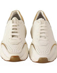 Dolce & Gabbana White Gold Leather Sport DAYMASTER Sneakers Shoes
