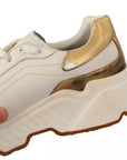Dolce & Gabbana White Gold Leather Sport DAYMASTER Sneakers Shoes