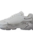 Dolce & Gabbana White Silver Leather Daymaster Sneakers Shoes