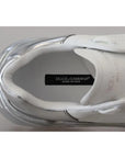 Dolce & Gabbana White Silver Leather Daymaster Sneakers Shoes
