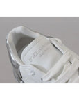 Dolce & Gabbana White Silver Leather Daymaster Sneakers Shoes