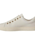 Dolce & Gabbana White Leather Gold Red Heart Sneakers Shoes