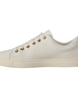 Dolce & Gabbana White Leather Gold Red Heart Sneakers Shoes