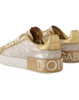 Dolce & Gabbana White Portofino Mother Of Pearl Sneakers Casual Shoes