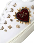 Dolce & Gabbana White Portofino Sacred Heart Sneakers Women Shoes