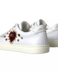 Dolce & Gabbana White Portofino Sacred Heart Sneakers Women Shoes