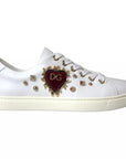 Dolce & Gabbana White Portofino Sacred Heart Sneakers Women Shoes