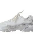 Dolce & Gabbana White Silver Leather Daymaster Women Sneakers Shoes