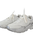Dolce & Gabbana White Silver Leather Daymaster Women Sneakers Shoes