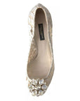 Dolce & Gabbana White Taormina Lace Crystal Heels Pumps Shoes