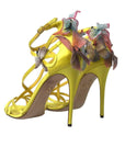 Dolce & Gabbana Yellow Butterfly Applique Sandals Shoes