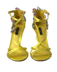 Dolce & Gabbana Yellow Butterfly Applique Sandals Shoes