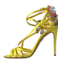 Dolce & Gabbana Yellow Butterfly Applique Sandals Shoes